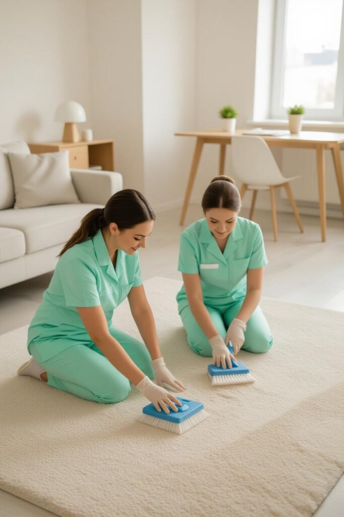 "Professional carpet cleaning service with deep cleaning equipment restoring carpets to look fresh and spotless"